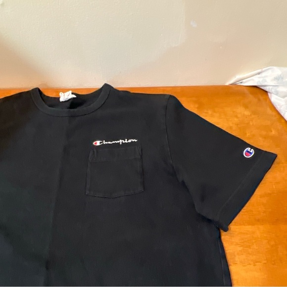 Champion Black Tee with Logo Accent Size LARGE - Picture 3 of 8